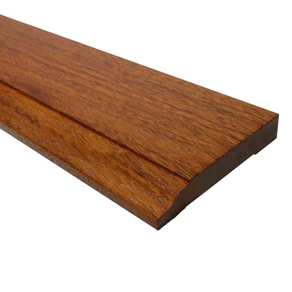 Prefinished Brazilian Cherry Hardwood 1/2 in thick x 3.25 in wide x 8 ft Length Baseboard LL