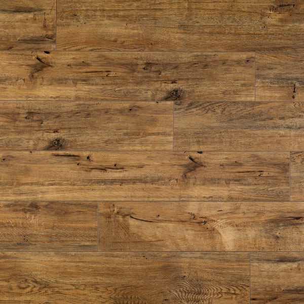 12mm+pad Copper Sands Oak Laminate Flooring 6.18 in Wide x 50.78 in. Long