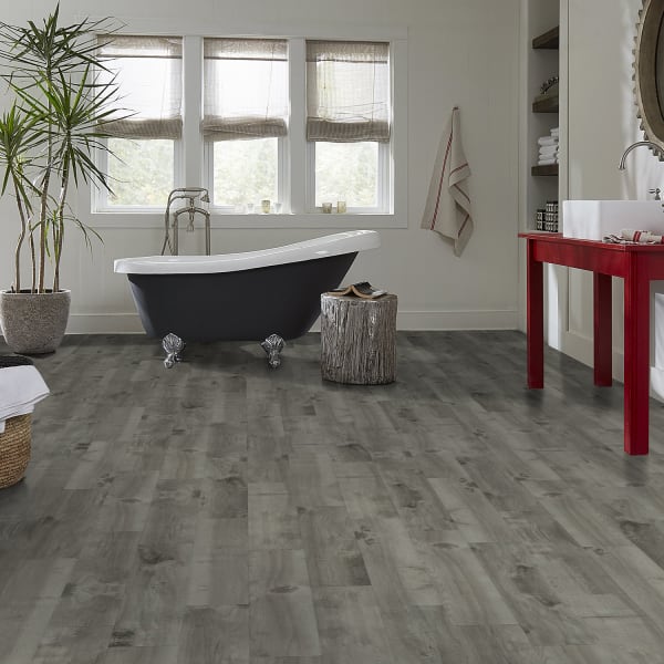 12mm Boylan Gray 72 Hour Water-Resistant Laminate Flooring 8 in. Wide x ...